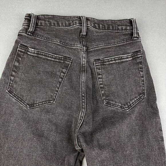 Abercrombie Fitch Curve Love Ultra High Rise Ankle Straight Jean Womens 25 Black - Picture 5 of 14